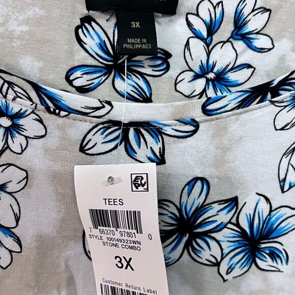 JM COLLECTION TEE BLUE FLORAL SIZE 3XL new - lot of 4 resell bundle - Picture 4 of 8